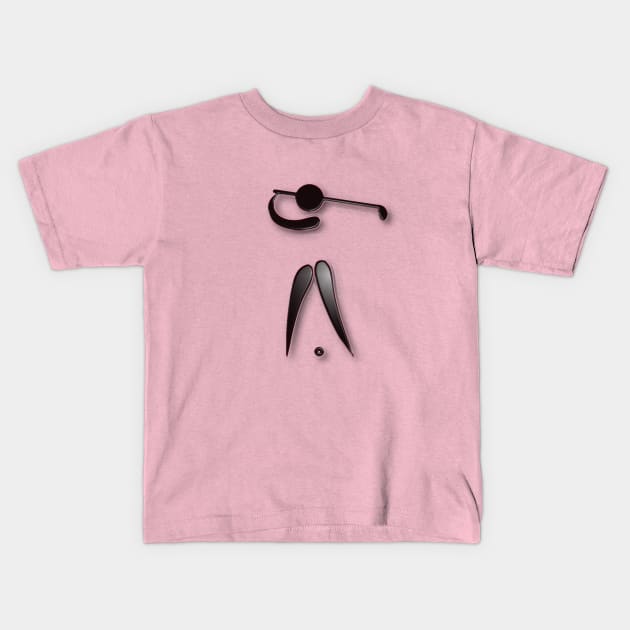 Pink Golf Swing Kids T-Shirt by Moses77